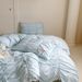 Wholesale INS Korean Skin-Friendly Soft Solid Color Washed Cotton Four-Piece Princess Style Ruched Bubble Bow 4-Piece Set_maomaolike.com