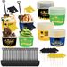 24Sets Graduation Season Ice Cream Decorations Kit 24 Ice Cream Box 24 Plastic Spoons 24 Paper Topper Signs Black And Golden Graduation Cap Sever 24/48 For 2025 Graduation Party Supplies_maomaolike.com