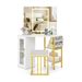 Corner Vanity Desk With Mirror And Lights Makeup Dressing Table With Triple Mirror_maomaolike.com