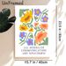 Floral Themed Painting Poster, Retro Textured Colorful Assorted Flowers Poster, Inclusive Welcoming Message Ideal For Home, Living Room, Office_maomaolike.com