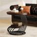 Round End Table, 2 Tiers Marble Side Table With Storage Shelf_maomaolike.com