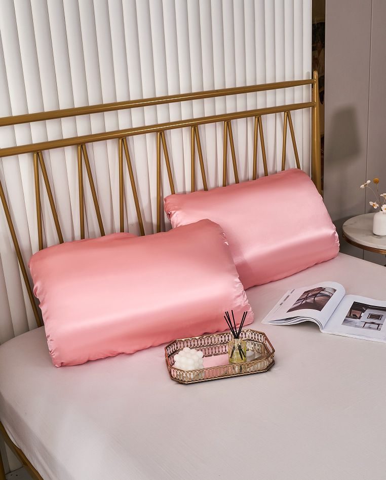 Silky Satin Elastic Band Pillowcase, Similar To Silk Pillowcase 2 Pack, Pillow Case For Sleeping Women With Envelope Closure, Gifts For Women Men_maomaolike.com