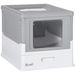 PawHut Fully Enclosed Cat Litter Box With Scoop, Hooded Cat Litter House With Drawer Type Tray, Foldable Smell Proof Cat Potty With Front Entry, Top Exit, Portable Pet Toilet With Large Space, Gray_maomaolike.com