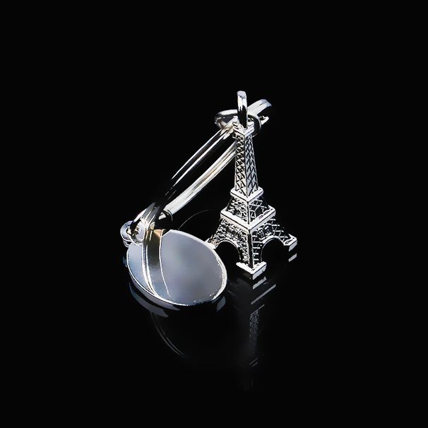 Unisex Eiffel Tower key chain Badminton racket key chain travel souvenir merchandise key chain_maomaolike.com
