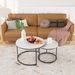 Nesting Coffee Table Set Of 2, 27.6inch Round Coffee Table Industrial Wood Finish With Sturdy Metal Frame, End Table Side Tables For Living Room Bedroom Balcony Yard_maomaolike.com