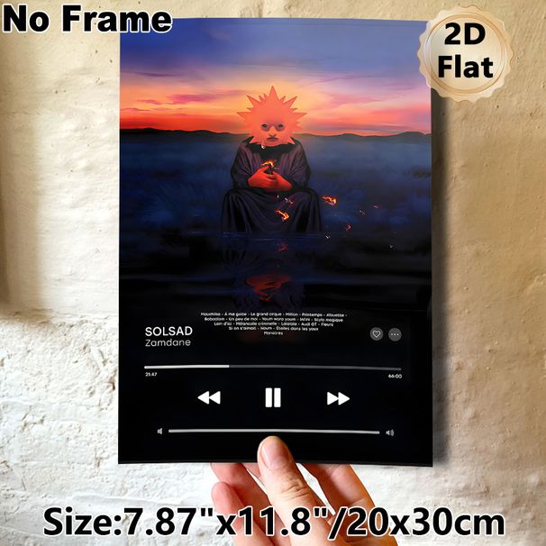 Sad Sun Themed Painting Poster, Surreal Vibrant Dusk Scene Poster, Melancholic Artistic Design, Ideal For Bedroom & Living Room Wall Decor_maomaolike.com