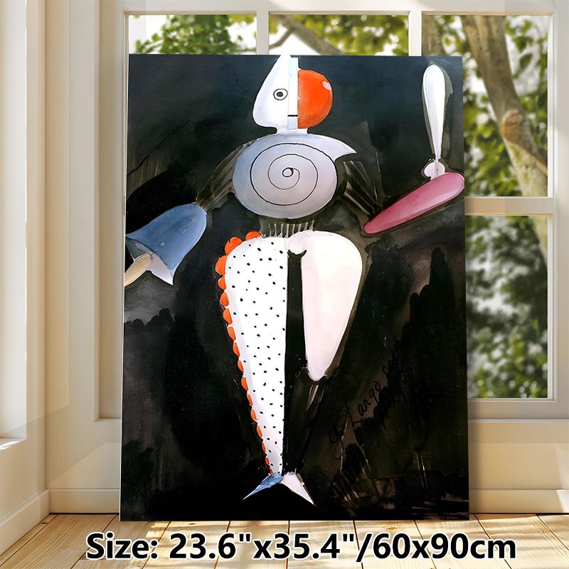 Abstract Humanoid Art Painting Poster, Vibrant Surreal Stylized Figure With Bold Color Blocks Poster, Unique Artistic Decor For Living Room, Art_maomaolike.com