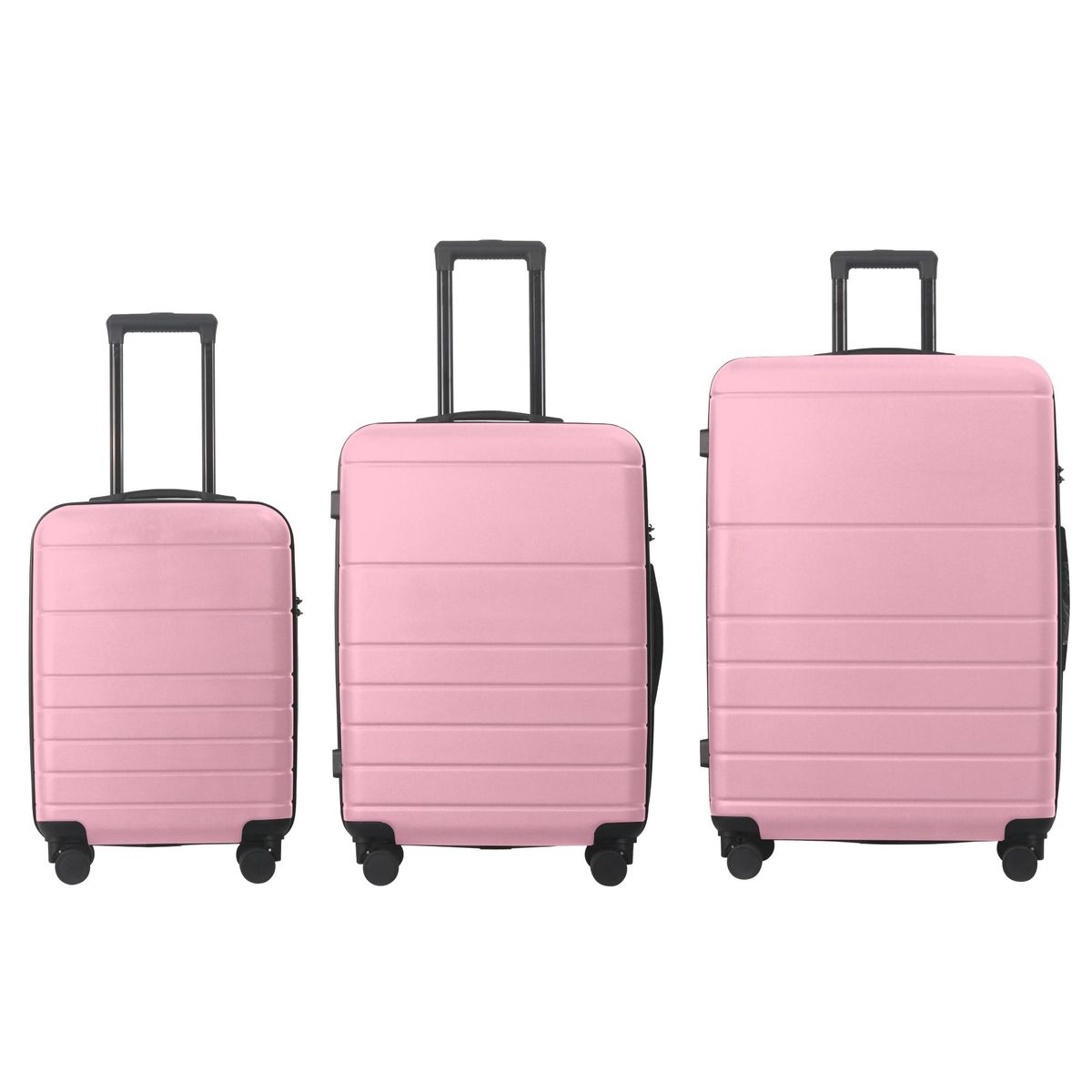Luggage Sets ABS Hardshell 3pcs Luggage, Lightweight Durable Suitcase Sets Spinner Wheels Suitcase With TSA Lock 20''24''28'' Available(Pink)_maomaolike.com