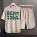 Men's Clothing 2024 Waffle Casual Summer Suit Men's Loose Teen Short sleeved T shirt Shorts Handsome Two piece Suit_maomaolike.com