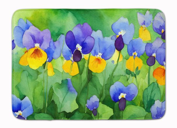 Illinois Violet In Watercolor Memory Foam Kitchen Mat Machine Washable Anti-Fatigue Mat Cushion Comfort Bath Mat Or Kitchen Rug_maomaolike.com