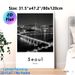 Seoul Night Cityscape Painting Poster, Monochrome Urban River & Bridge Skyline Poster, Stylish City Night View Decor Suitable For Living Room, Office_maomaolike.com