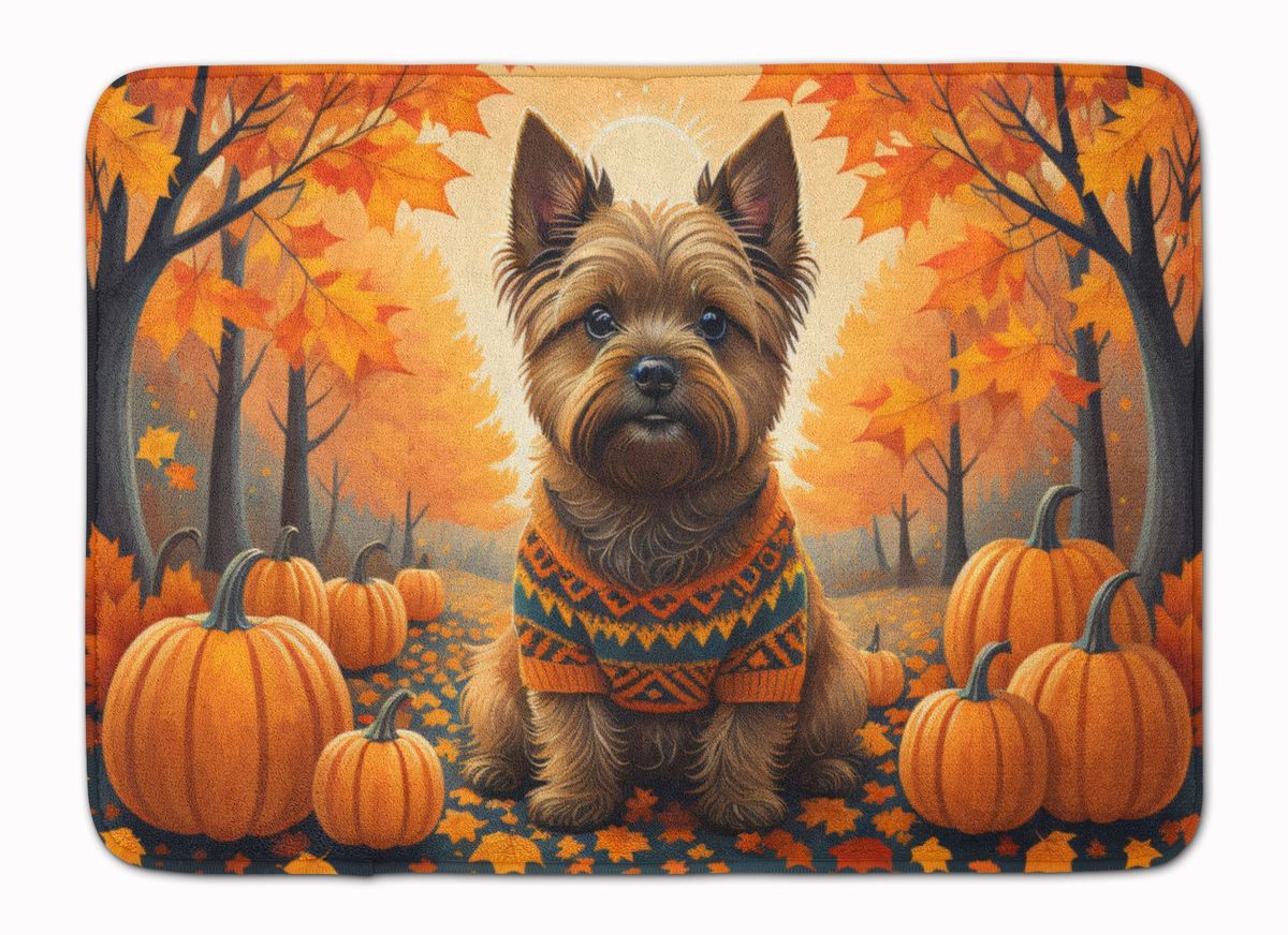Cairn Terrier Fall Memory Foam Kitchen Mat Machine Washable Anti-Fatigue Mat Cushion Comfort Bath Mat Or Kitchen Rug_maomaolike.com