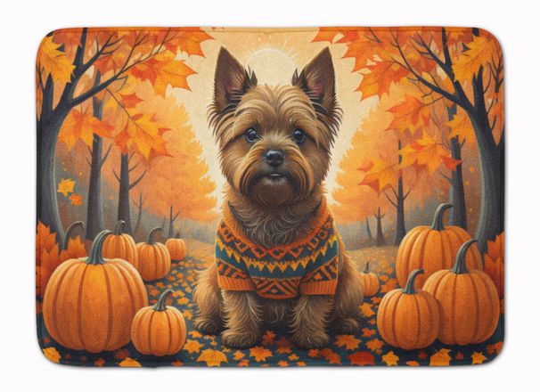 Cairn Terrier Fall Memory Foam Kitchen Mat Machine Washable Anti-Fatigue Mat Cushion Comfort Bath Mat Or Kitchen Rug_maomaolike.com