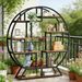 Round Bookshelf, 63 Inch Etagere Bookcase With Staggered Shelves_maomaolike.com