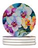 Orchids In Watercolor Large Sandstone Coasters Pack Of 4 Absorbent Round Coasters Decor Gifts For Men Or Women, 4 In, Multicolor_maomaolike.com