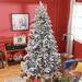 8ft Snow Flocked Artificial Christmas Tree With 2003 Tips, Foldable Metal Stand, Easy Assembly, Hinged Xmas Tree For Home, Office, Holiday, Green_maomaolike.com
