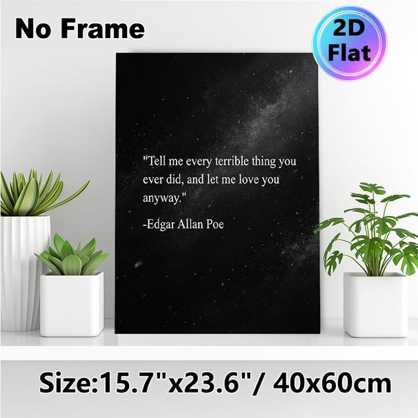 Edgar Allan Poe Quote Painting Poster, Minimalist Monochrome Typographic Poster, Thought-provoking Literary Quote Decor For Bedroom, Study Or Living_maomaolike.com