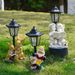 New Outdoor Solar Animal Decor Light, Hexagonal Resin Garden Figurine, Weatherproof Sensor Night Light, Universal For Garden, Lawn, Park And Ranch_maomaolike.com