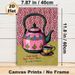 Chai Club Tea Set Painting Poster, Vibrant Vintage Teapot & Teacup Illustration Poster, Brings Cozy Tea-time Vibe, Ideal For Kitchen And Dining Room_maomaolike.com