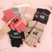 Sports Gloves Skiing Cycling Motorcycle Hiking Touch Screen Gloves Women's Fleece Velvet-thickened Deer Wool Warm Knit Gloves_maomaolike.com
