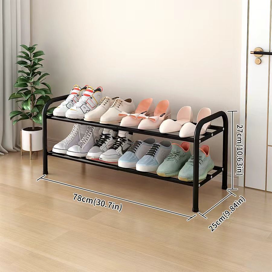 Retractable Shoe Rack, Home-use Entryway Floor-standing Multi-tier Shelf, Wrought-iron Simple Storage, Extendable Shoe Cabinet._maomaolike.com