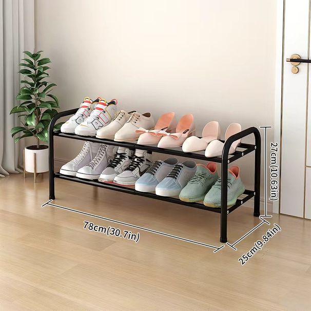Retractable Shoe Rack, Home-use Entryway Floor-standing Multi-tier Shelf, Wrought-iron Simple Storage, Extendable Shoe Cabinet._maomaolike.com