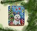 Coton De Tulear Christmas Reindeer Porcelain Ornament Christmas Tree Hanging Decorations For Home Christmas Holiday, Rectangle, Gift, Multicolor_maomaolike.com