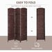 Room Divider, 3 Panel Folding Privacy Screen, 6FT Tall Portable Wicker Weave Partition Wall Divider For Bedroom, Home Office, Brown_maomaolike.com