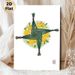 Brigid's Cross Floral Painting Poster, Soft Watercolor Style Poster, Delicate Woven Green Cross With Yellow And White Blooms, Suitable For Home Wall_maomaolike.com