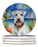 Sealyham Terrier Luau Large Sandstone Coasters Pack Of 4 Absorbent Round Coasters Decor Gifts For Men Or Women, 4 In, Multicolor_maomaolike.com