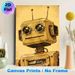 Vintage Robot Painting Poster, Retro Weathered Rusty Robot Illustration Poster, Unique Nostalgic Decor For Home Office, Living Room_maomaolike.com