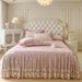 Thickened Warm Milk Velvet Quilted Skirt Single Piece Coral Fleece Bed Cover Three-Piece Set Non-Slip Winter Princess Style_maomaolike.com