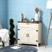 Modern Farmhouse Sideboard With Storage, Buffet Cabinet With 2 Barn Doors And Drawer_maomaolike.com