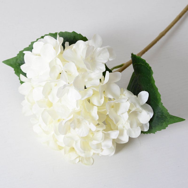 Hydrangea With Leaves, Wedding Decoration, Silk Photography Prop, Home Decor Fake Flower, Artificial Flower Wholesale_maomaolike.com