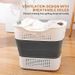 Foldable Laundry Basket, Space Saving, With Small Basket And Handle, Suitable For Clothes In Dormitories And Homes, Laundry Room Organization And Storage_maomaolike.com