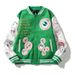 Women's Clothing God's eye embroidered badge loose baseball jacket jacket high street fashion brand jacket trendy_maomaolike.com