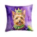 Australian Terrier King Of Mardi Gras Throw Pillow Machine Washable, Indoor Outdoor Decorative Pillow For Couch, Bed Or Patio, 14Hx14W_maomaolike.com
