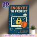 Cybersecurity Encryption Painting Poster, Vibrant Flat Graphic Design Poster, Features Lock, Shield And Computer With Circuit Elements, Delivers_maomaolike.com
