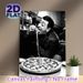 Vintage Pizza-eating Man Painting Poster, Monochrome Nostalgic Diner Scene Poster, Eye-catching Food-themed Decor For Restaurant, Kitchen And Dining_maomaolike.com