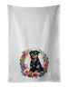 Rottweiler And Flowers Kitchen Towel Set Of 2 White Dish Towels Decorative Bathroom Hand Towel For Hand, Face, Hair, Yoga, Tea, Dishcloth, 19 X 28", White_maomaolike.com