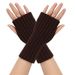Unisex Wool straight mittens knitted acrylic bare finger sleeves false sleeves short couple half finger_maomaolike.com