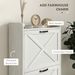 Slim Shoe Storage Cabinet, Farmhouse Shoe Cabinet With 2 Flip Drawers, Adjustable Shelves For 8 Pairs, Distressed White_maomaolike.com
