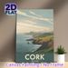 Cork Ireland Coastal Landscape Painting Poster, Soft-toned Retro Minimalist Coastal Cliff & Ocean Scene Poster, Serene Scenic View Ideal For Living_maomaolike.com