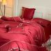 Celebration High Precision Red Pure Bed Sheet And Duvet Cover 120s Long Staple Wedding Four-Piece Set All Cotton Dowry_maomaolike.com