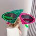 Unisex Fashion Round Diamond Studded Sunglasses Sun Protection Sunglasses Outdoor Rhinestone Glasses_maomaolike.com