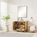 36 Inch Solid Wood Pre-assembled Bathroom Vanity With Power Supply--Natural Oak_maomaolike.com
