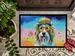 Bearded Collie Hippie Dawg Doormat Front Door Mat Indoor Outdoor Rugs For Entryway, Non Slip Washable Low Pile, 24H X 36W_maomaolike.com