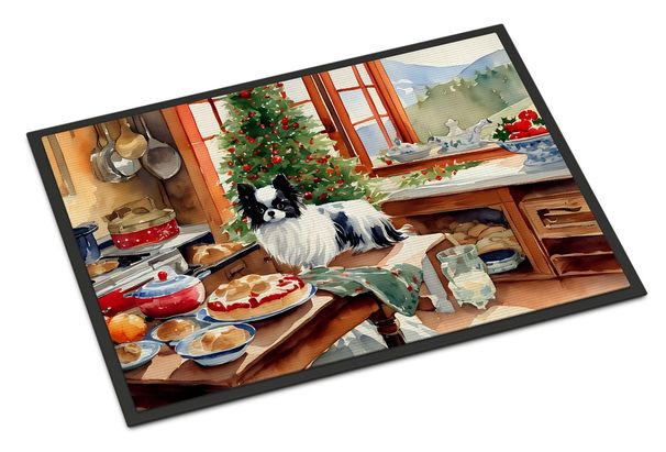 Japanese Chin Christmas Cookies Doormat Front Door Mat Indoor Outdoor Rugs For Entryway, Non Slip Washable Low Pile, 24H X 36W_maomaolike.com