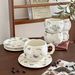 Vintage Light-luxury Coffee Cup, Handcrafted With A High-end Feel, Floral Ceramic Mug, High Aesthetic Value, Ins-style_maomaolike.com