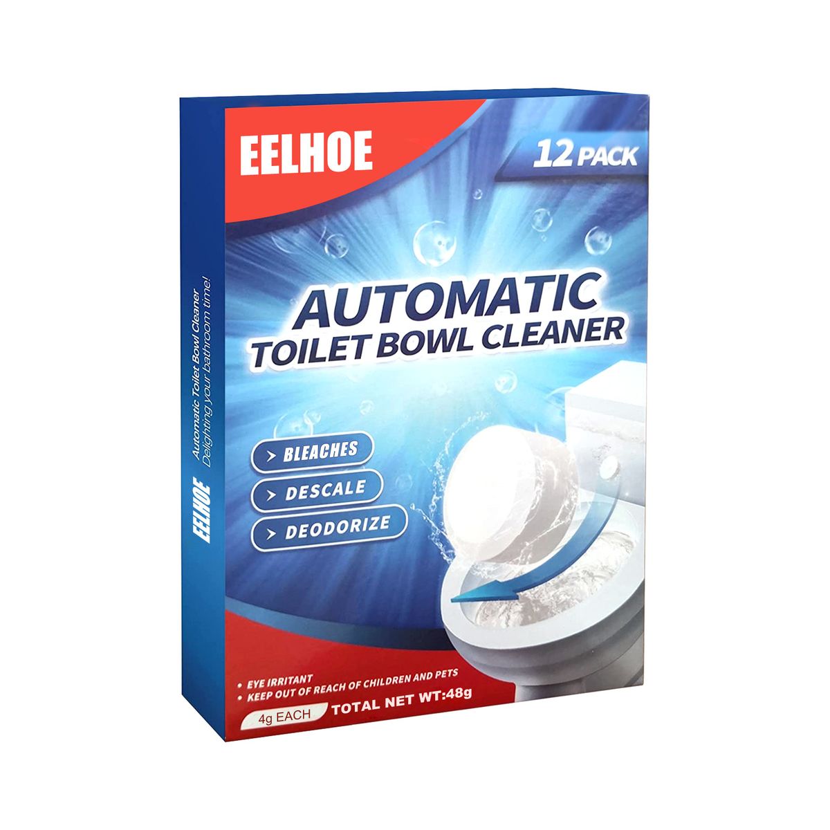 EELHOE Toilet Cleaning Effervescent Tablet, Toilet Toilet Descaling, Decontamination, Deodorization, Multi-Effect To Remove Smell And Fresh_maomaolike.com